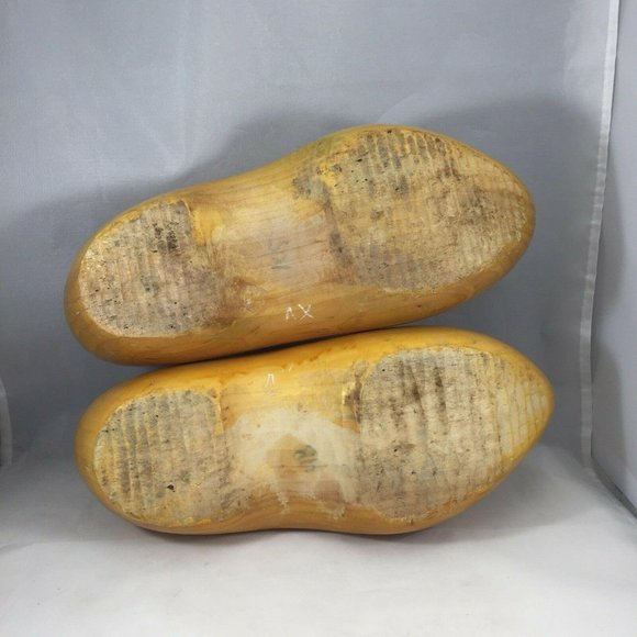 Old Vintage Dutch Wooden Shoes Hand Carved Hand Painted Clogs Holland 24.5 cm 38 - Picture 9 of 12